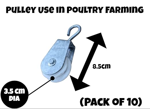 GKI Poultry Pulley for Poultry Nipple Drinker System (Pack of 10) Climbing Pulley (White)-Free Delivery