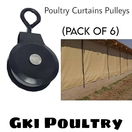 GKI Poultry Poultry farm curtain Pulley (Pack of 6) Climbing Pulley (Black)-Free Delivery