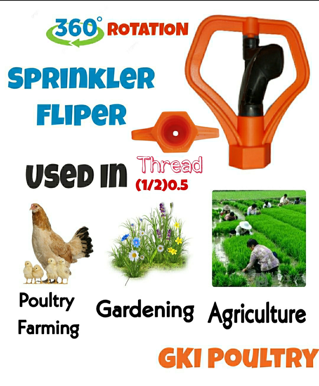 Butterfly Water Sprinkler Female Thread 1/2 (Pack of 5) -Free Delivery