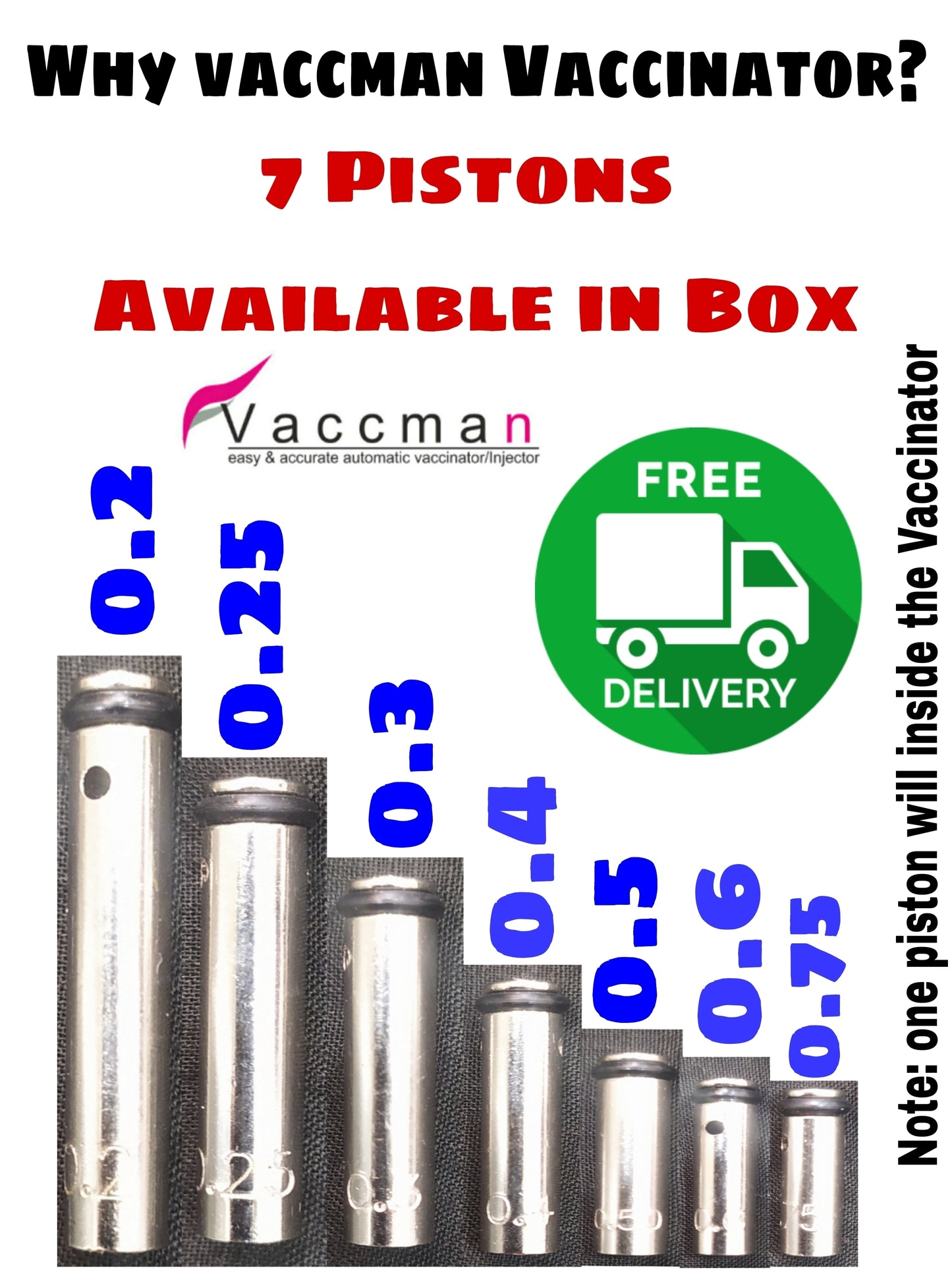 Fix Dose Vaccman 0.2Cc,0.25Cc,0.3C0.4Cc 0.5Cc,0.6Cc&0c,.75Cc Vaccinator : -Free Delivery
