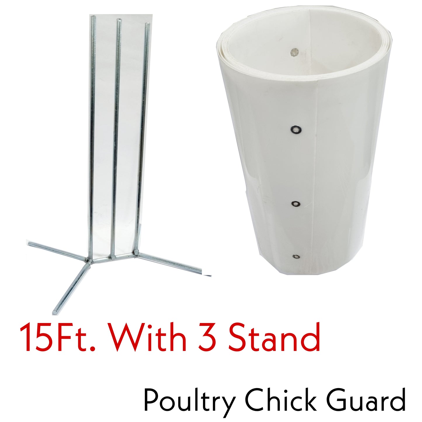 15ft Chick Guard for Poultry Chicks with 3 Stand