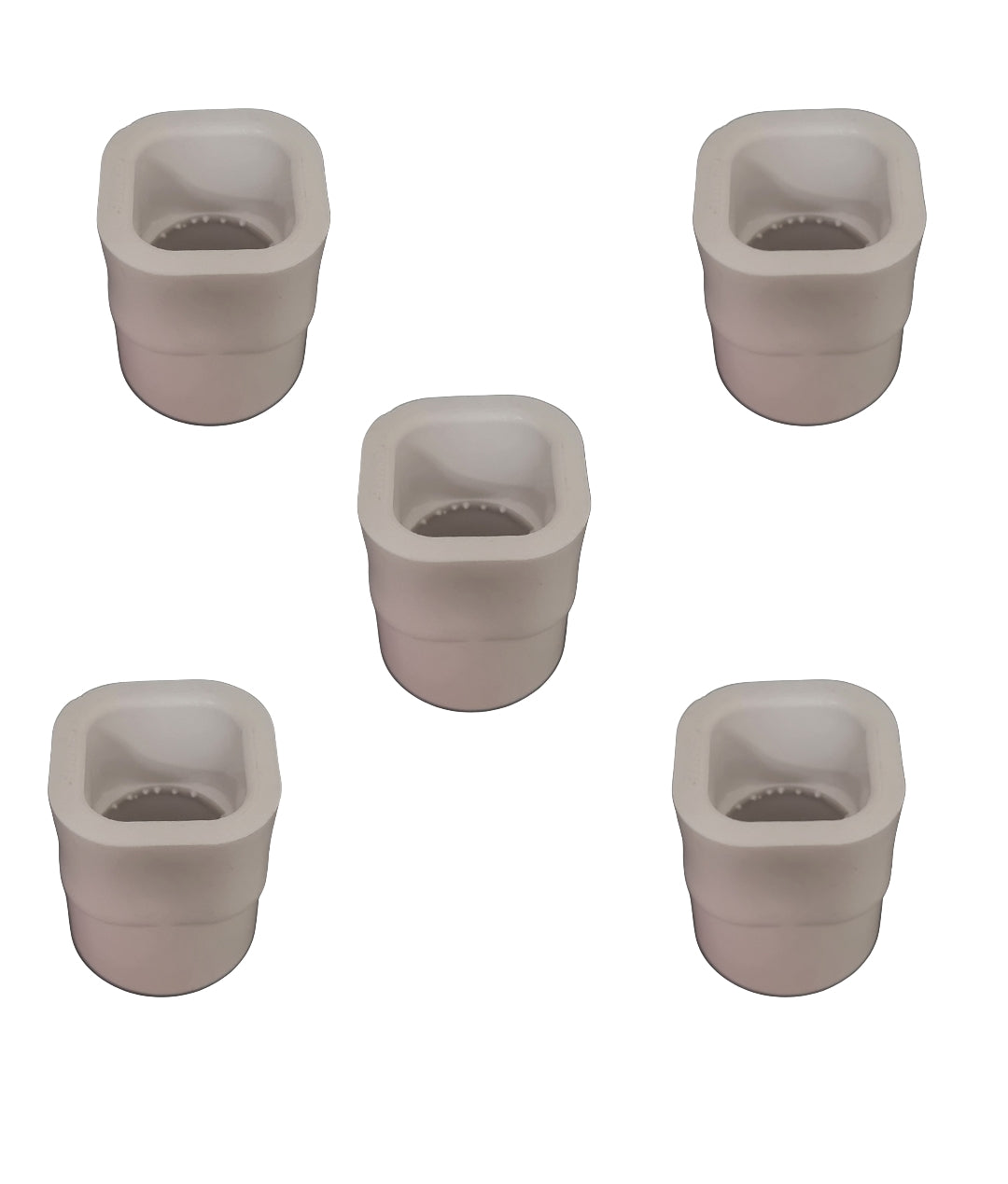 25mm Round to Square Pipe Connector Coupler (Pack of 5)-Free Delivery