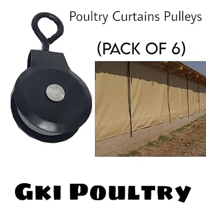 GKI Poultry Poultry farm curtain Pulley (Pack of 6) Climbing Pulley (Black)-Free Delivery