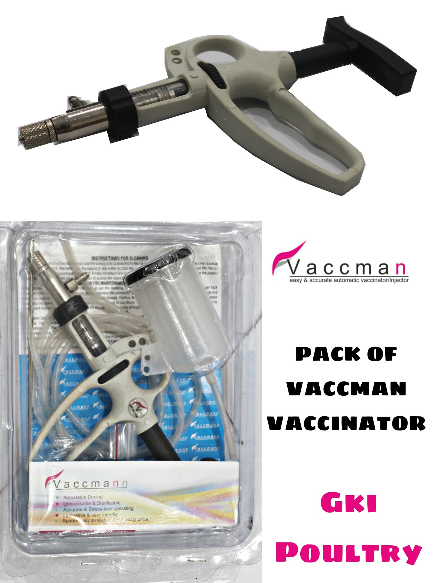 GENRIC Vaccman Brass Vaccinator 0.1 To 0.10 Adjustable