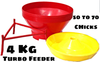 Turbo Feeder for Poultry Chicks and Bird (4 kg - with Stand)