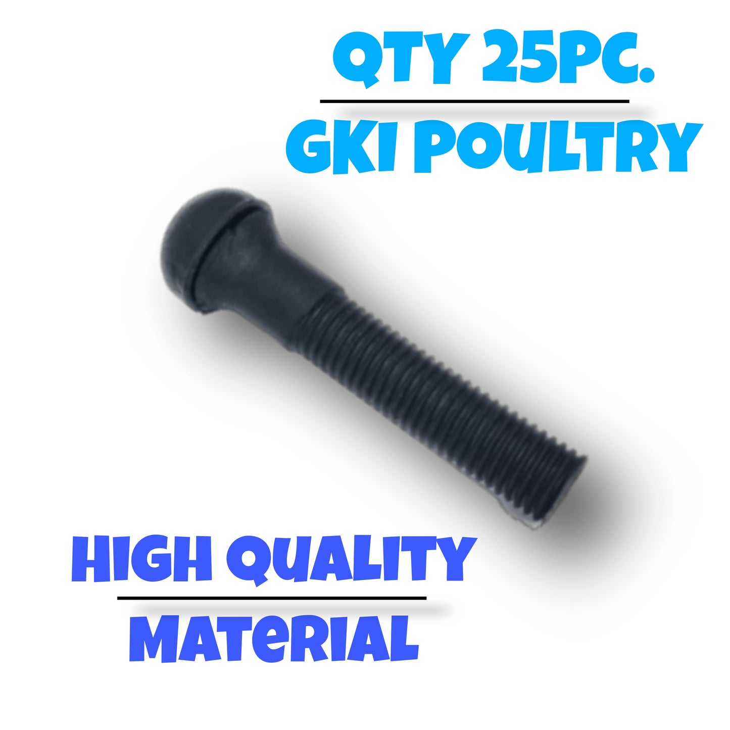 Black GKI Poultry Heavy Duty Premium Rubber Finger Pluckers for Chicken Feather Cleaning Machine (Pack of 25)