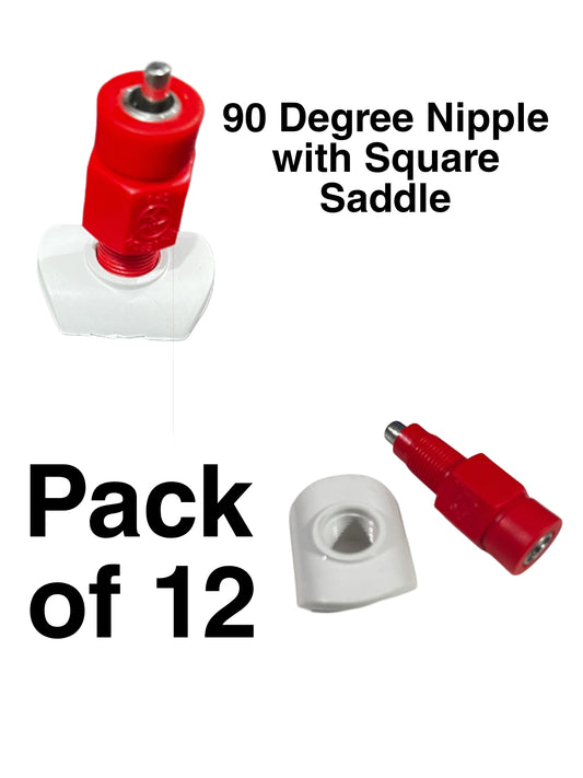 GKI  90 degree Nipple Drinker with Square saddle (pack of 12)-Free Delivery