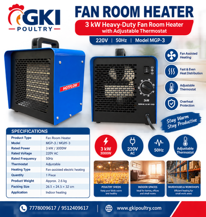 3 KW ELECTRIC ROOM HEATER -AUTOMATIC