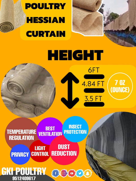 GKI Jute Hessian Curtain - 7 OZ (6' Height)-Free Delivery
